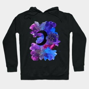 Moon & Butterfly Abstract Hoodie